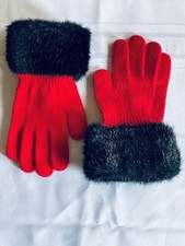 Women  s Dress Gloves Acrylic Nylon, Spandex  Faux Mink Cuff Trim. OS fits all