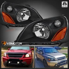 Fits Black 2003-2005 Honda Pilot Replacement Headlights Lamps Left+Right 03-05
