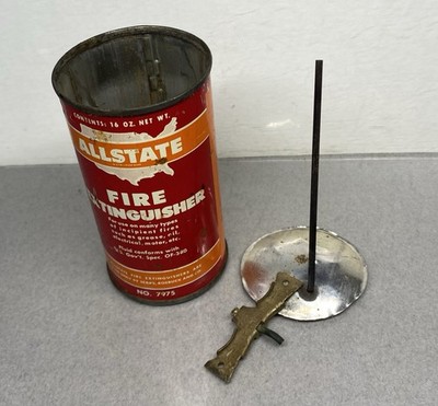 Vintage AllState Sears Fire Extinguisher Tin Can No. 7975, EMPTY For Display
