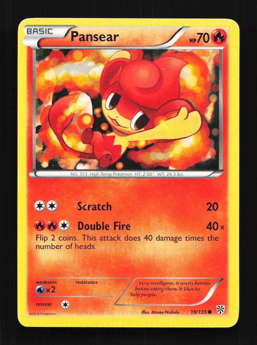 Pansear 19/135 MP Plasma Storm English Pokemon Card TCG