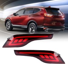 Red LED Rear Bumper Reflectors Fog Brake Tail Light Lamps Kit for Honda CRV CR-V