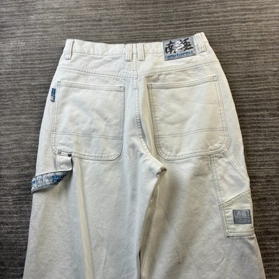 Southpole Jeans Mens 34 Fits 32x32 White Carpenter Dragon Baggy