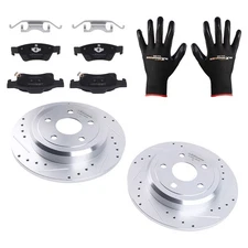 Rear L&R Brake Rotors+ceramic Brake Pads Kit For Jeep Grand Cherokee 2011-2020