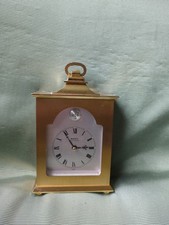 SWIZA  TEMPUS FUGIT SWISS QUARTZ CLOCK HEAVY BRASS  GWO 15CM TALL
