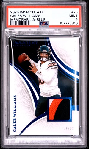 2025 PANINI IMMACULATE COLLECTION MEMORABILIA-BLUE CALEB WILLIAMS 38/50 PSA 9