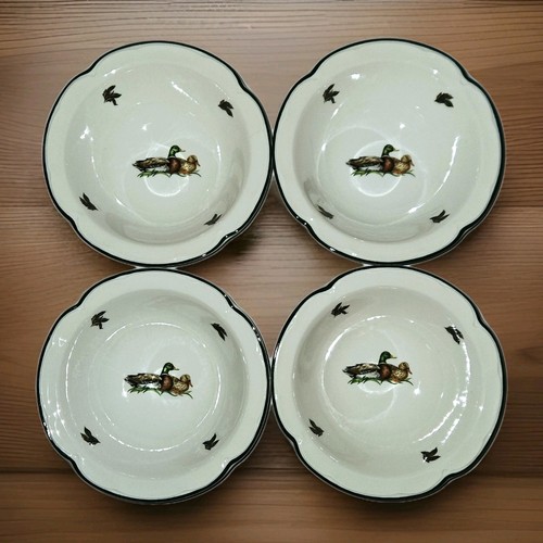 Johnson Brothers Brookshire 4 Soup Cereal Bowls Duck Geese Peasants 