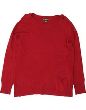 EDDIE BAUER Womens Seattle Boat Neck Jumper Sweater UK 20 2XL Red CA09