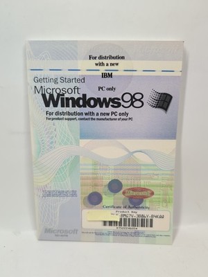 Vintage Microsoft Windows 98 getting started book With Product Key, NO CD