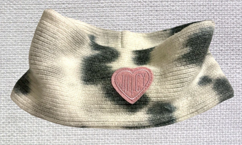 Juicy Couture Tie-Dye Invierno Esquí Diadema/Calentadores de Oreja Talla Única Negro Blanco Rosa Foto 2 de 4