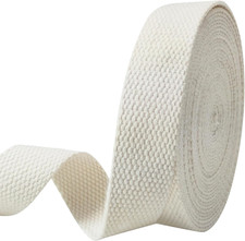 Heavy  Duty Cotton Webbing Strap 1''X6Yds Ivory White for Bags