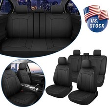 Car Full Set Seat Covers 5-Seats Leather Cush...