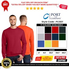 Port  Company PC90T Men's Tall Essential Fleece Crew Neck Pullover Sweatshirt