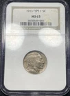 1913-P Buffalo Nickel Type 1 NGC MS63