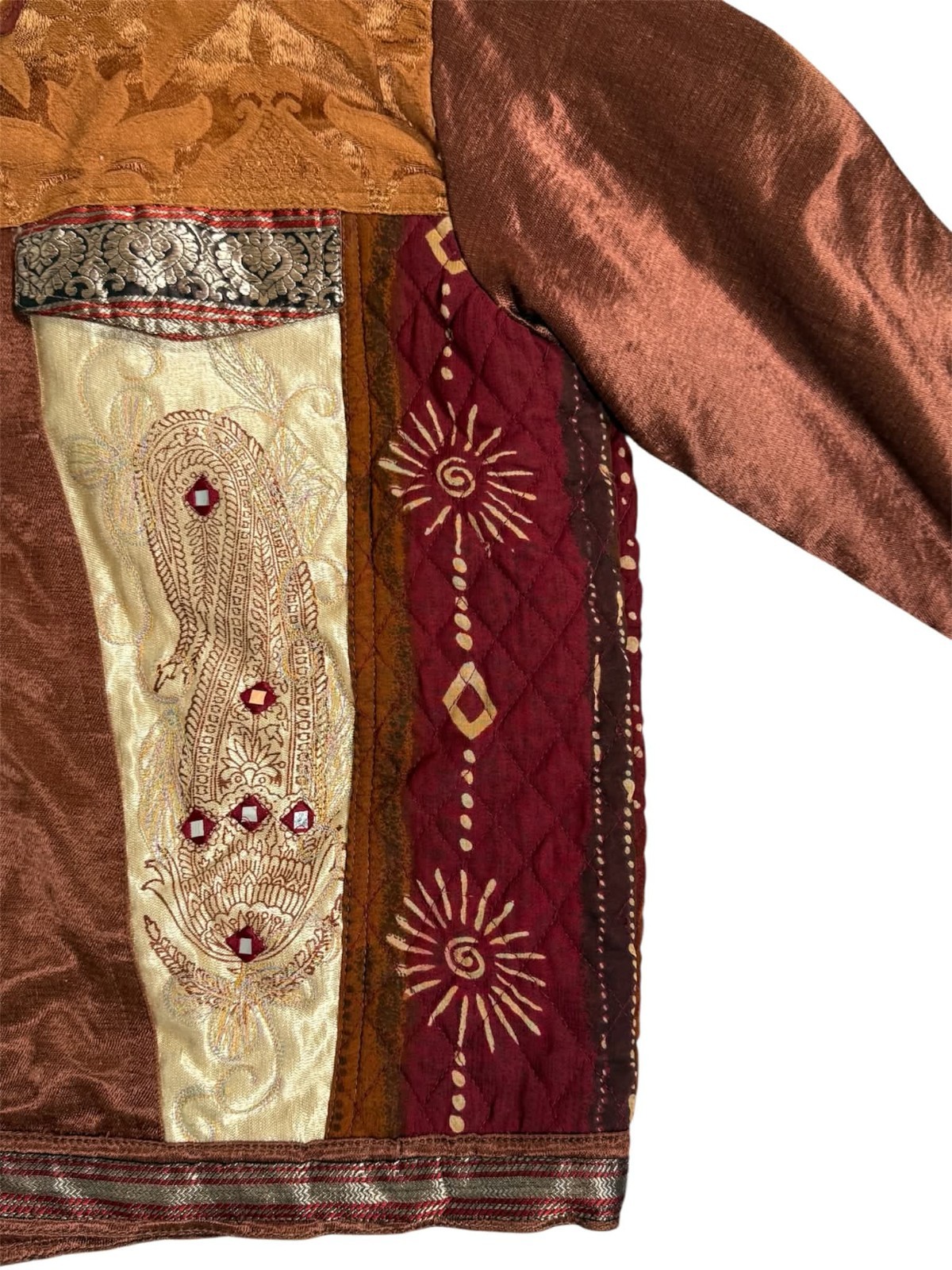 Boho Patchwork Art Jacket Flashback Women Medium … - image 8