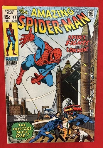 The Amazing Spider-Man #95 (Marvel Comics April 1971) Spidey Fights In London