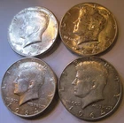 Lot of FOUR 1964 Kennedy Silver Half Dollars