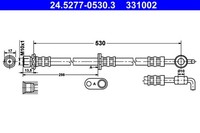 ATE Bremsschlauch 24.5277-0530.3 FüR Yaris Toyota Verso VAN SCP10_ SCP10R NCP10