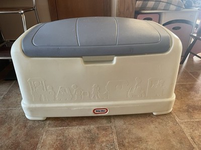 Vintage Blue White Little Tikes Tykes  Toy Box Storage Chest