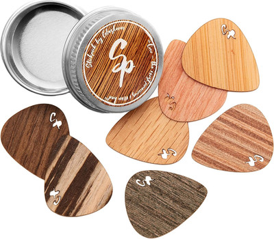 Stickpick | Set of 7 Flexible Guitar Picks Made of Real Wood | for Electric, Aco