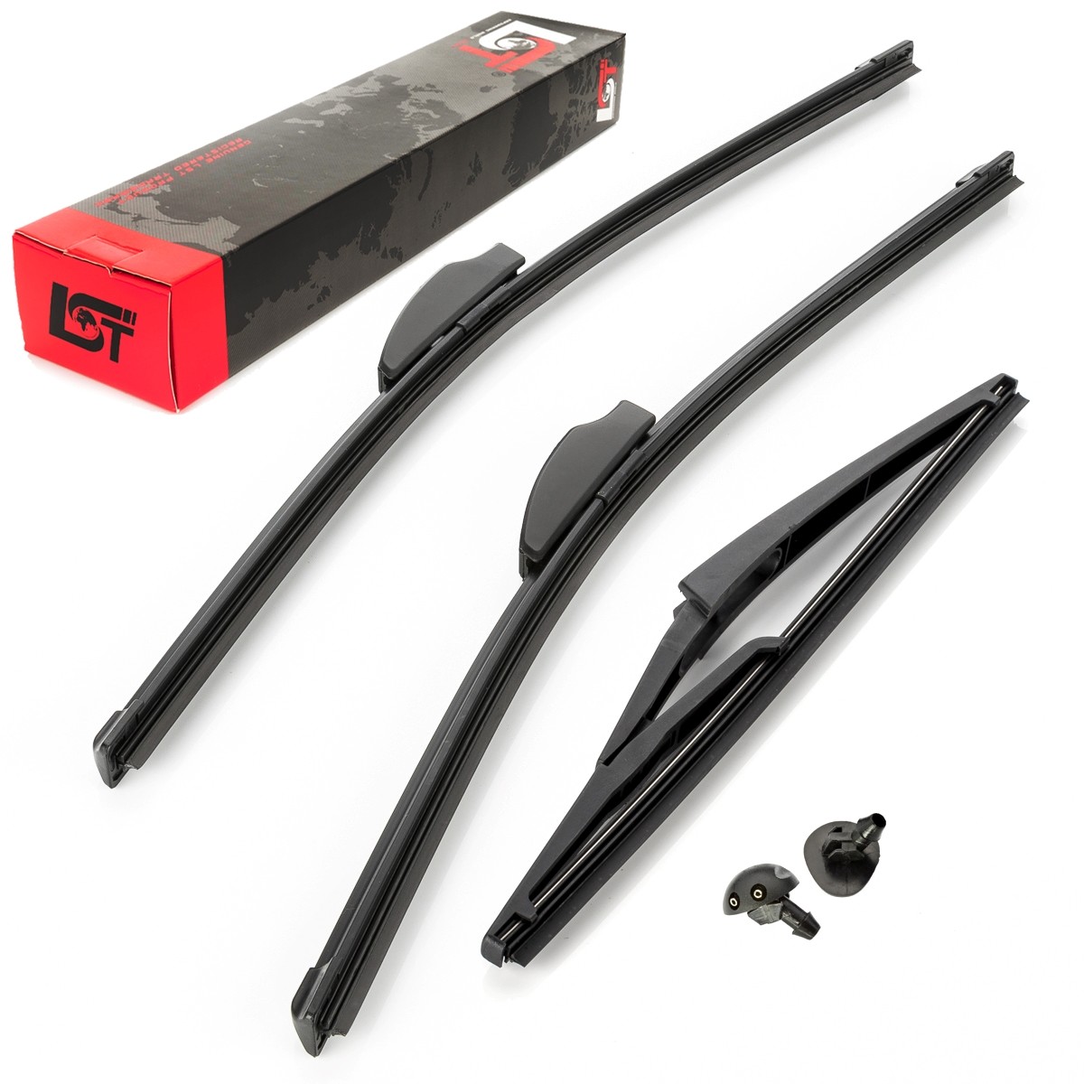 Front Wiper + Rear Wiper Wiper Set With Nozzle For RENAULT DUSTER