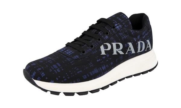 Prada Nylon Kunst Dekor Prax Sneaker - 4E3483 Navy Blau Weiss - Neu - 9 43-image