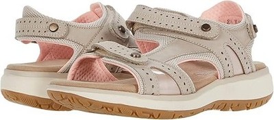 SAS Embark Comfort Walking Sandals Taupe Leather Adjustable Women 111 W NIB