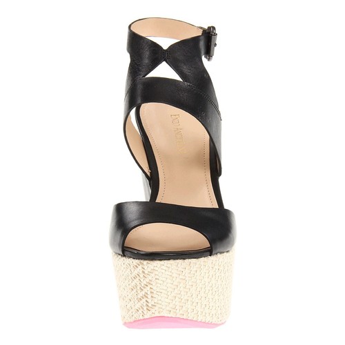 Enzo Angiolini Zariyah platform wedge sandals black leather zig zag pattern 6/36 - Picture 14 of 16