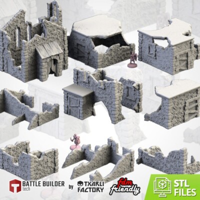 Txarli Factory Abandoned Town Fantasy 40k Tabletop Terrain