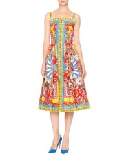 Dolce & Gabbana Carretto Teatro dei Pupi Cotton Midi Dress XS