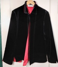 VTG Ronni Nicole by Ouida Jacket Women s L Black Velvet Red Satin Lining Evening