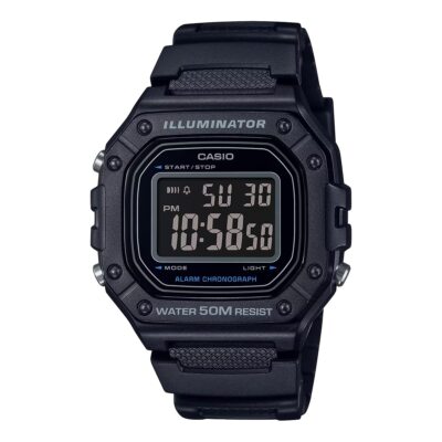 CASIO Standard Digitaluhr W-218H-1BV Herren Damen Cheep Casio Schwarz Resin NEU