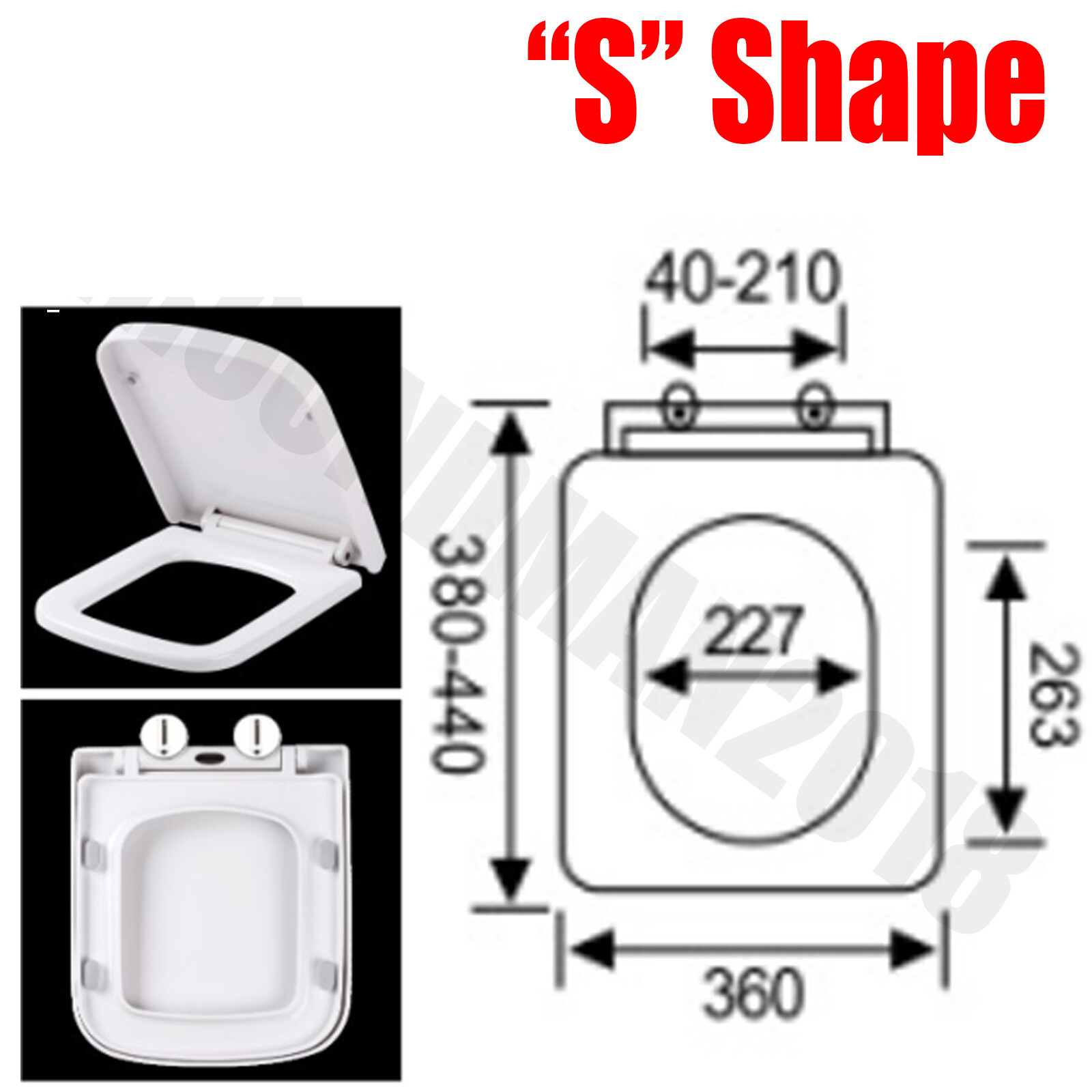 White D Shaped Toilet Seat Anctibacterial Duroplast Quick Release
