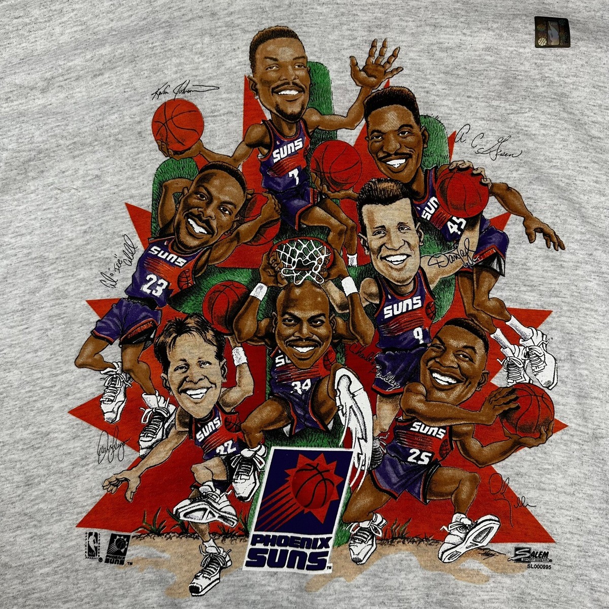 93年アメリカ製　PXサンズ’93NBA·FINAL Tシャツ　紫　XL Vintage 1993 Phoenix Suns Team Salem Sportswear T Shirt