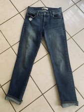 GAP 1969 Women's Medium Wash Distressed REAL STRAIGHT Jeans Sz 0/25 Short