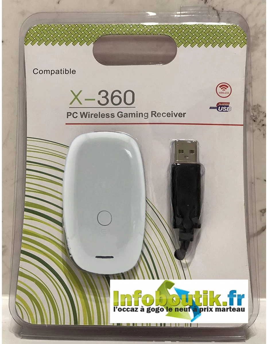 Manette Xbox 360 Sans Fil Noire + Adaptateur Bluetooth PC – Boîte Incluse – Occasion