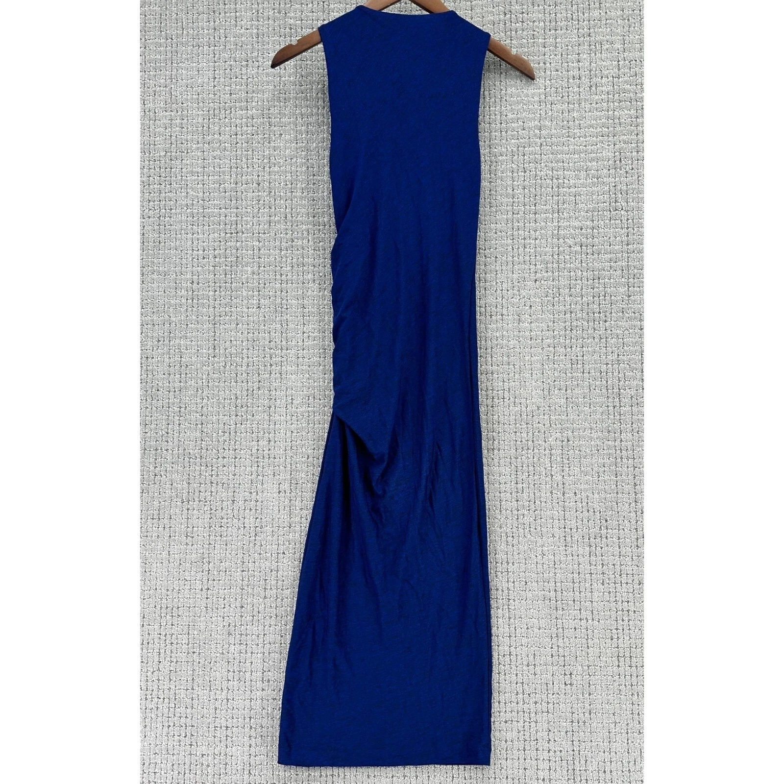 Maxi abito donna T by Alexander Wang taglia XS blu senza maniche bodycon ruches