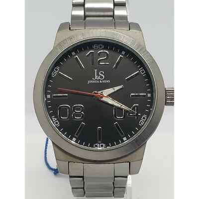 J&S Joshua & Sons Large Silver Men's Watch JS82 | eBay
