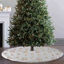 Weihnachtsbaumdecke Christbaumdecke 78cm Baumrock Baumteppich Rund Plüsch Fell