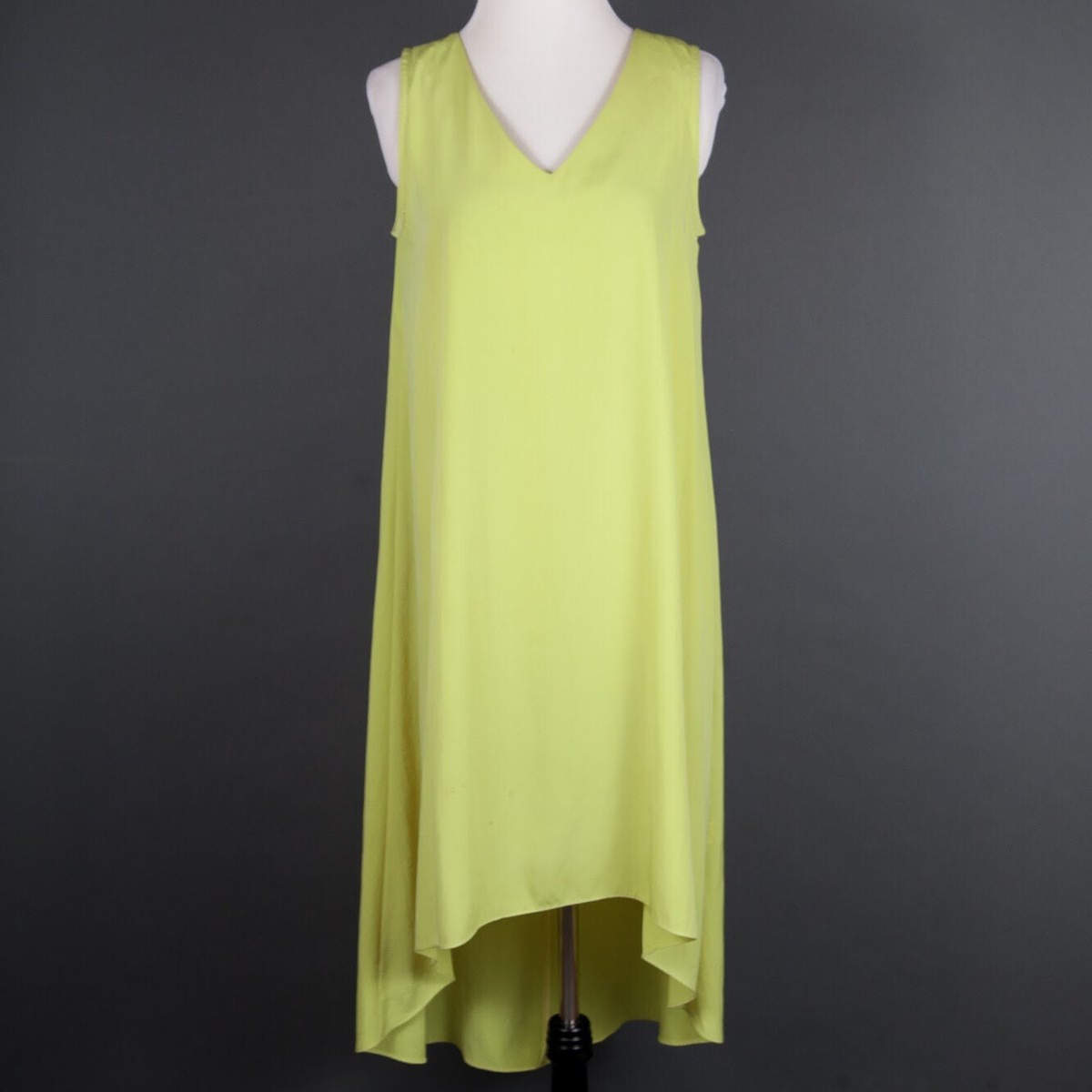Alexis Sleeveless Backless High Low Aline Dress Vneck Chartreuse