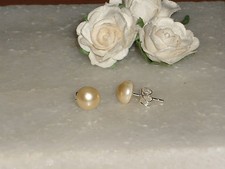 S/P or G/P 7mm Pearl Crystal Stud Earrings-Choice of Colours-Wedding-Anniversary