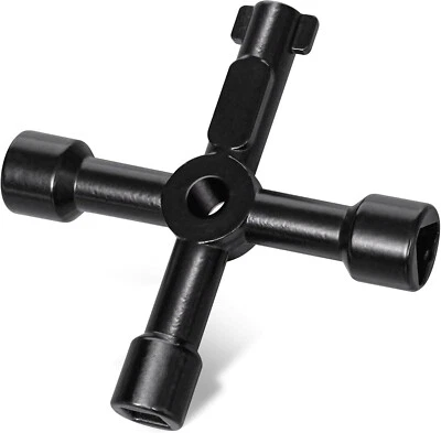 Amtech Clé Utilitaire Métallique 4 Faces Pour Robinet Extérieur Noire - Photo 1/4