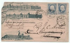 1885 COTTON CENTENNIAL EXPO. COVER MULTIPLE POSTMARKS-MN/NY-Nice Graphics