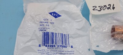 #ad #ad 2 New EPC Union Pressure Sweat Fitting Couplings 3 8quot; #102 Fits 1 2quot; OD $12.60