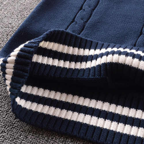 Gilet da donna con cavo lavorato a maglia maglione senza maniche top collo a V pullover preppy - Foto 11 di 18