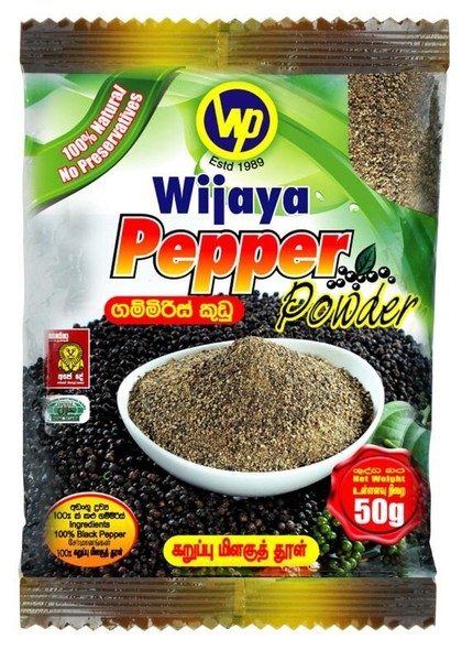 Pimienta negra en polvo de Ceilán (50 g) pura orgánica natural 100 % especias de Sri Lanka