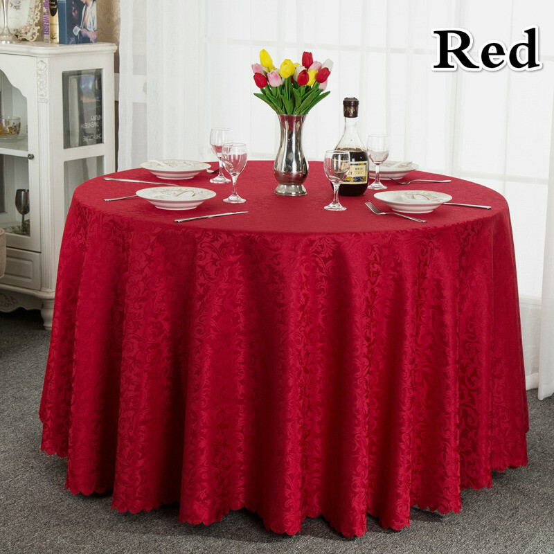 Jacquard Round Table Cloth Polyester Table Cover Wedding Party