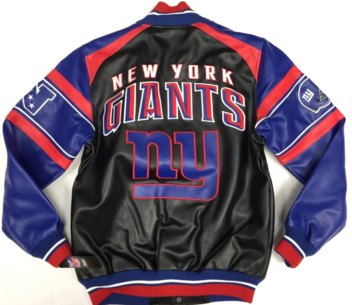 NFL New York Giants アウター Men's Starter White New York Giants Satin Full-Snap Varsity