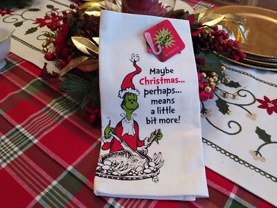 DR.SEUSS HOW THE GRINCH STOLE CHRISTMAS KITCHEN DISH TOWEL LIMITED EDITION