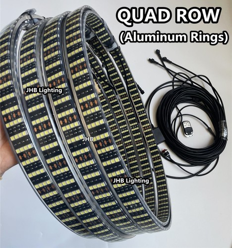 Set of (4) 17.5" QUAD ROW Double-Sided Strobes PURE WHITE LED Wheel Rim Lights - Bild 2 von 9