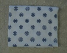 HB Hudson Baby Blue White Medallion Print Baby Receiving Blanket Flannel Lovey